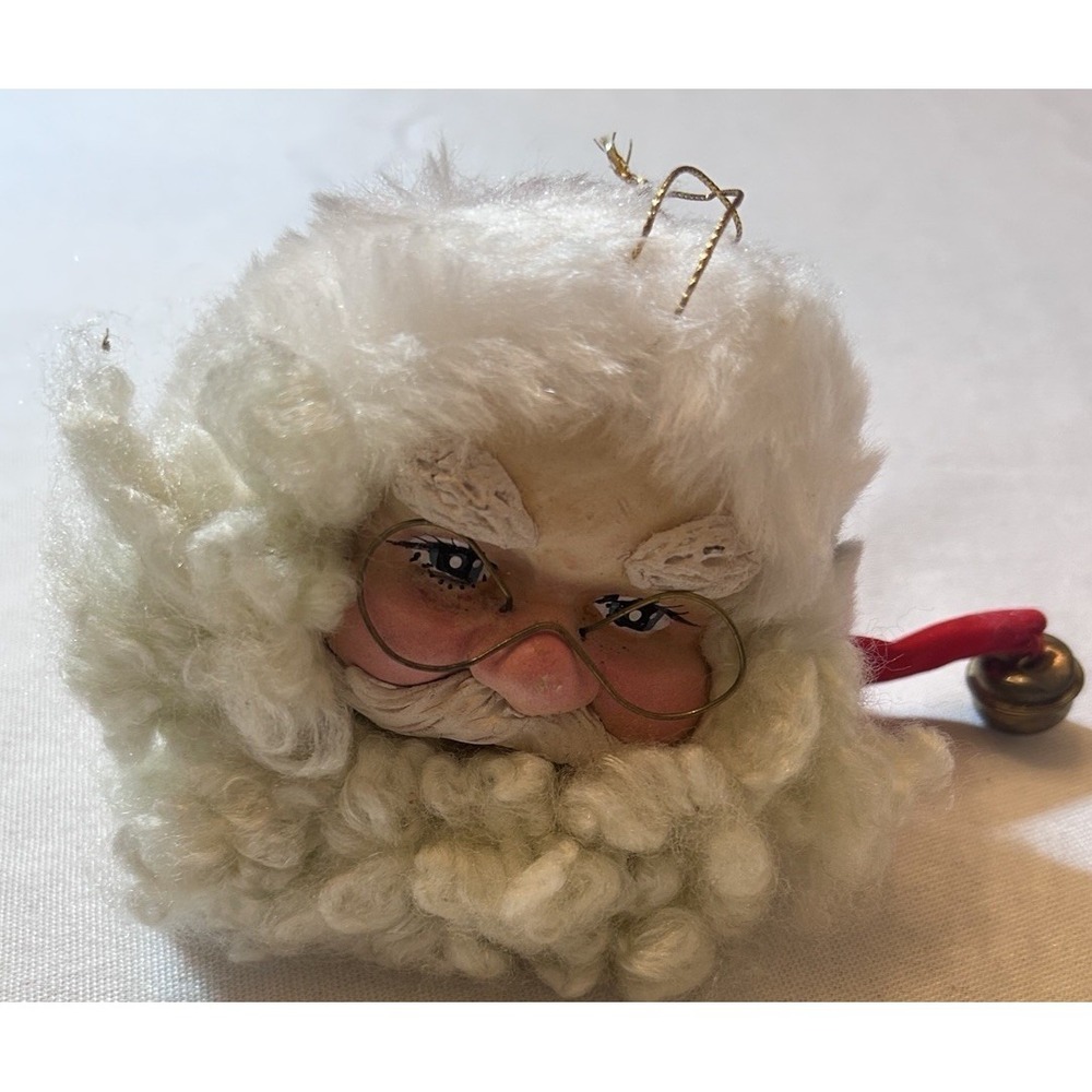 Kurt Adler Santa Claus Head Christmas Ornament 4"‎ X 4"